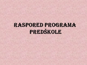 RASPORED PROGRAMA PREDŠKOLE